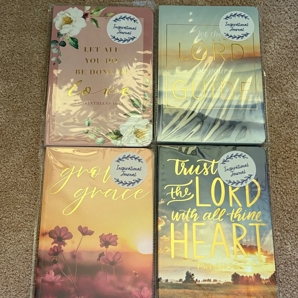 Christian Inspirational Four Journal Set - Floral and Scenic Designs